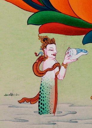 White Tara Symbolism Thangka | Hand-Painted Tibetan Tara Buddhism Art