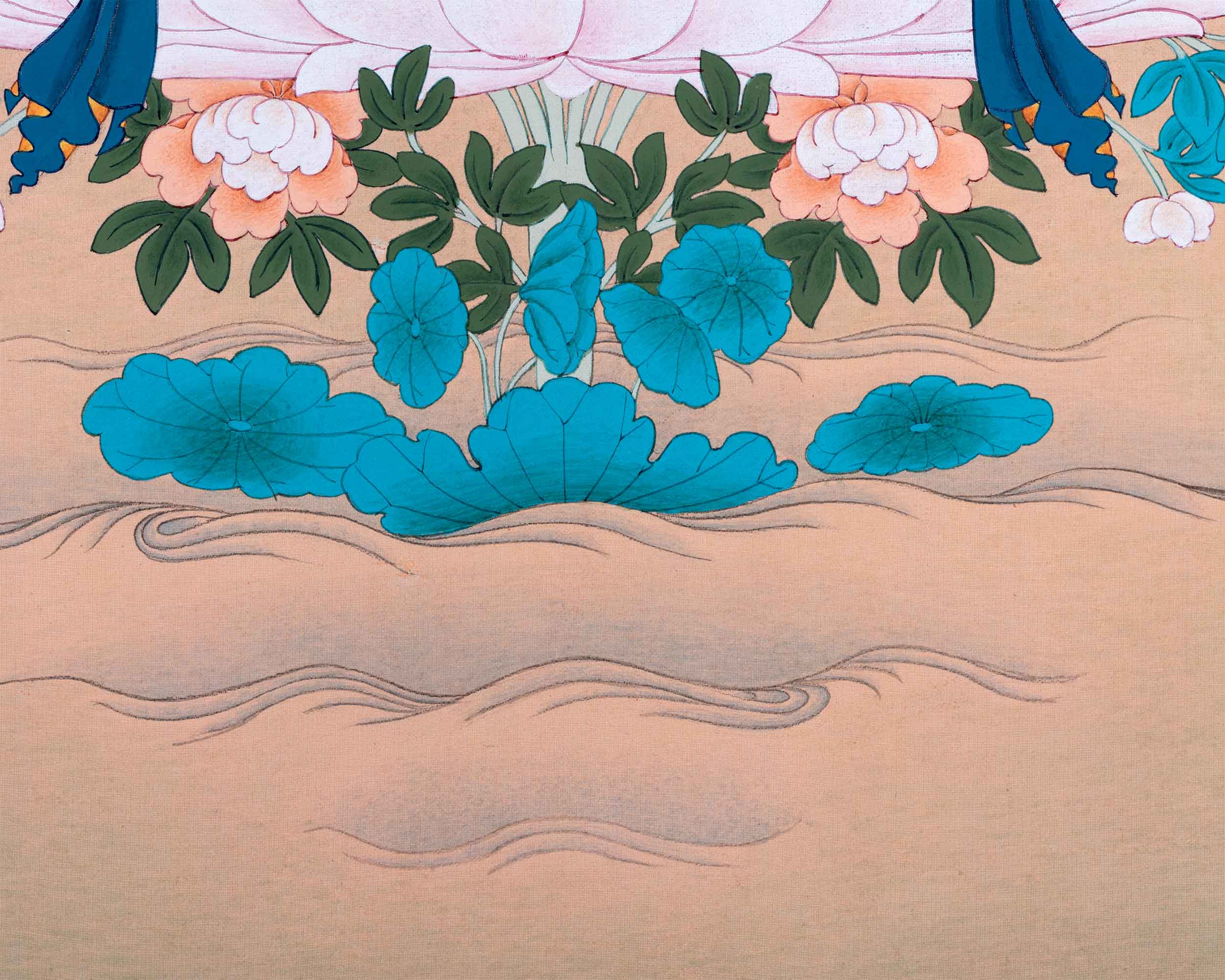 The Compassion Bodhisattva Chenrezig Thangka Art | Four Armed Chenrezig Hand Painted Art For Wall Decoration