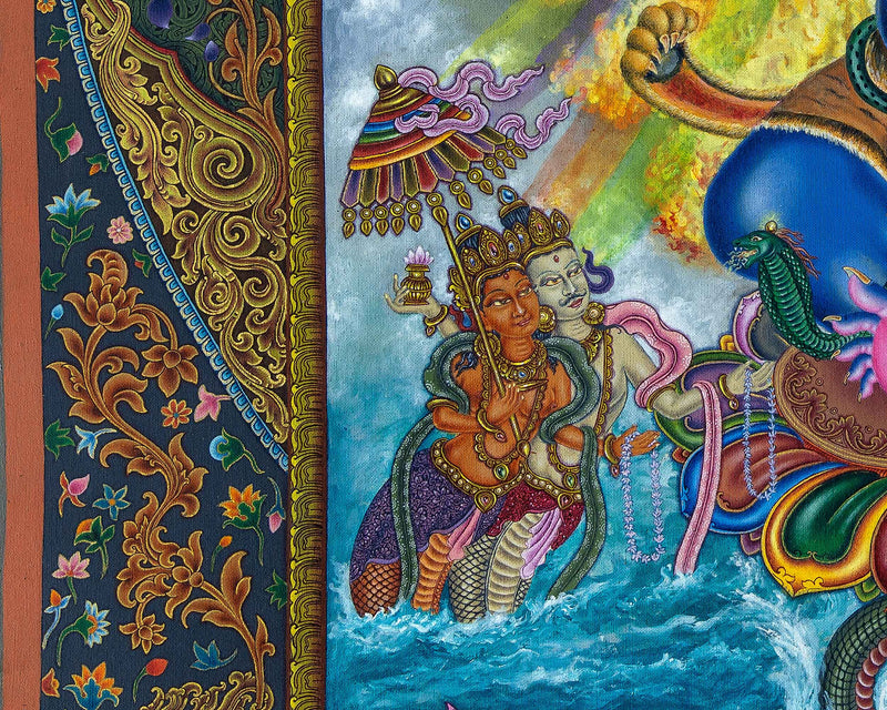 Tibetan Buddhism Vajrapani Thangka Print | Spiritual Room Decor