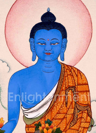 Medicine Buddha Tibetan Thangka Art For Healing Practice | Traditionally Hand-Painted Buddhist Art