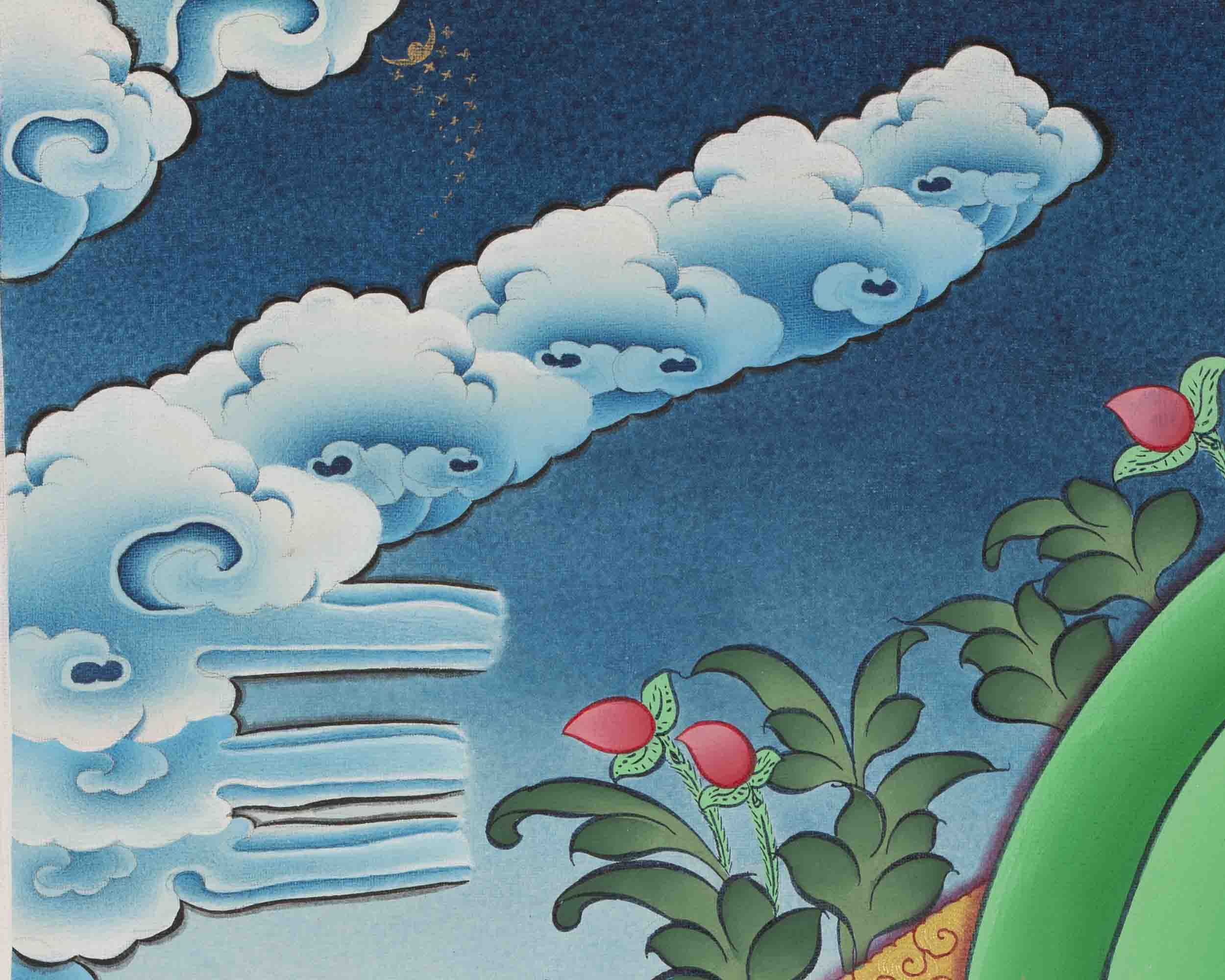 White Tara Thangka Painting | Tibetan Thangka Art