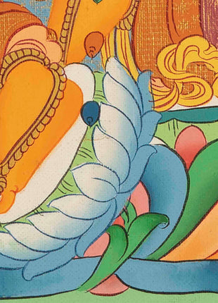 Dzambala Kubera Thangka | Traditional Buddhist Art | Wall Decors