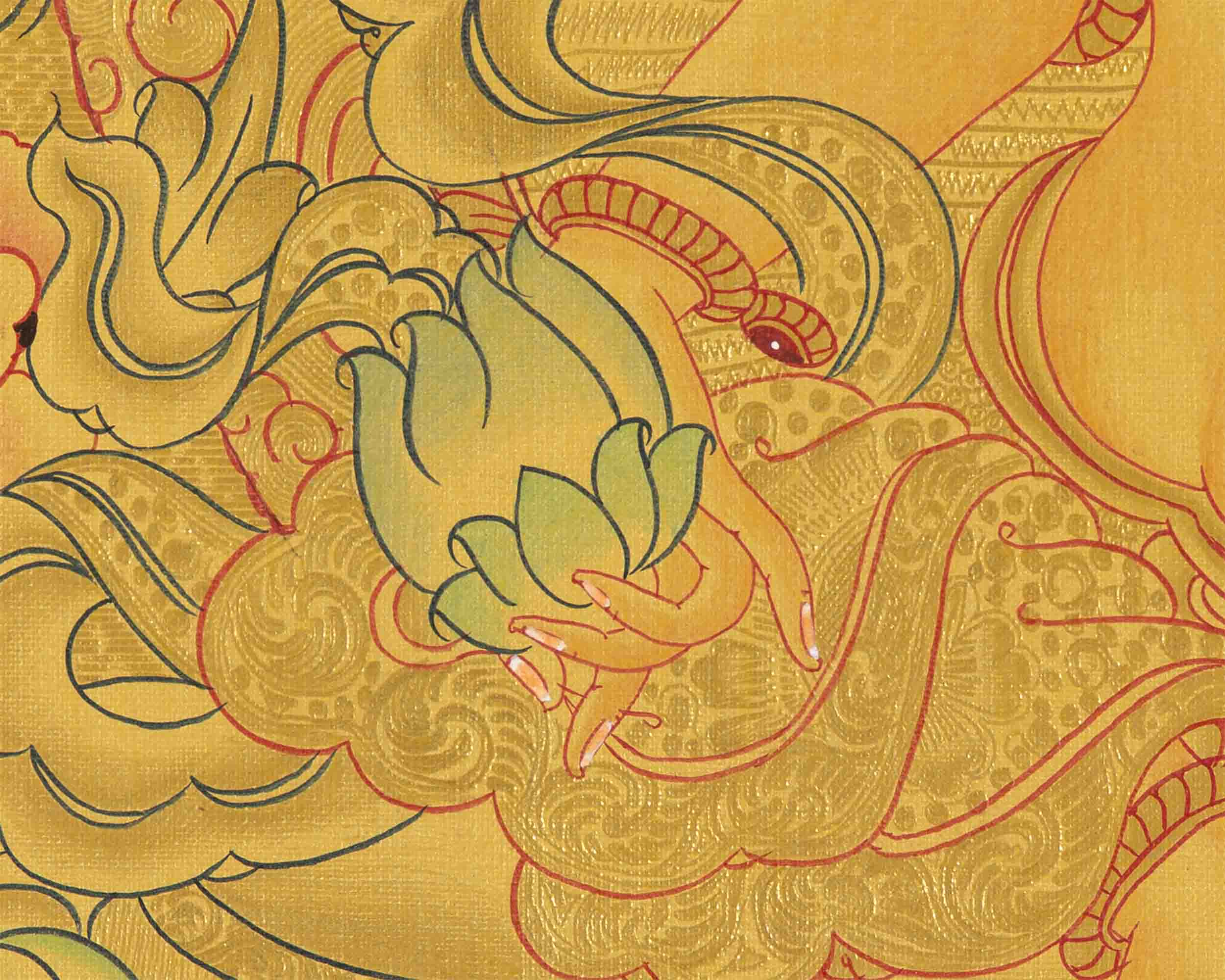 Full 24K Gold Dzambala Thangka | Art Painting