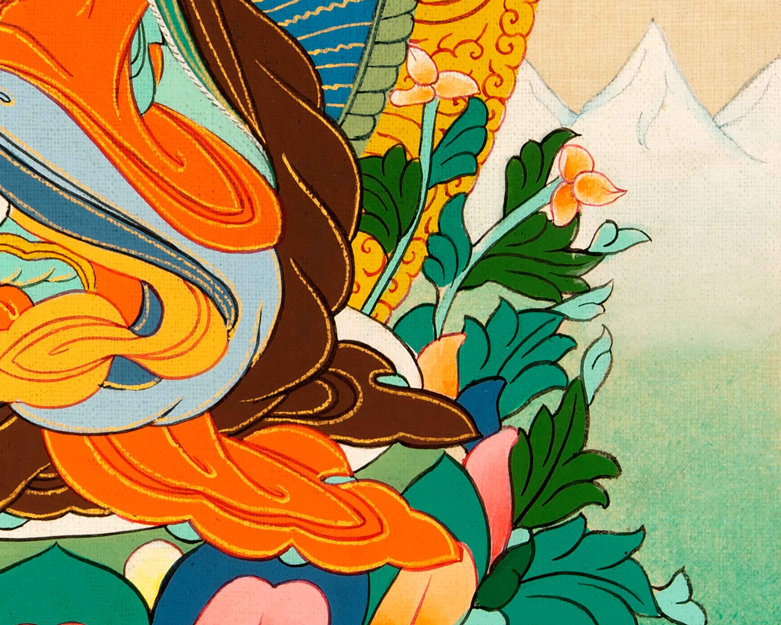 Tibetan Guru Rinpoche Painting | Small Thangka of Guru Padmasambhava