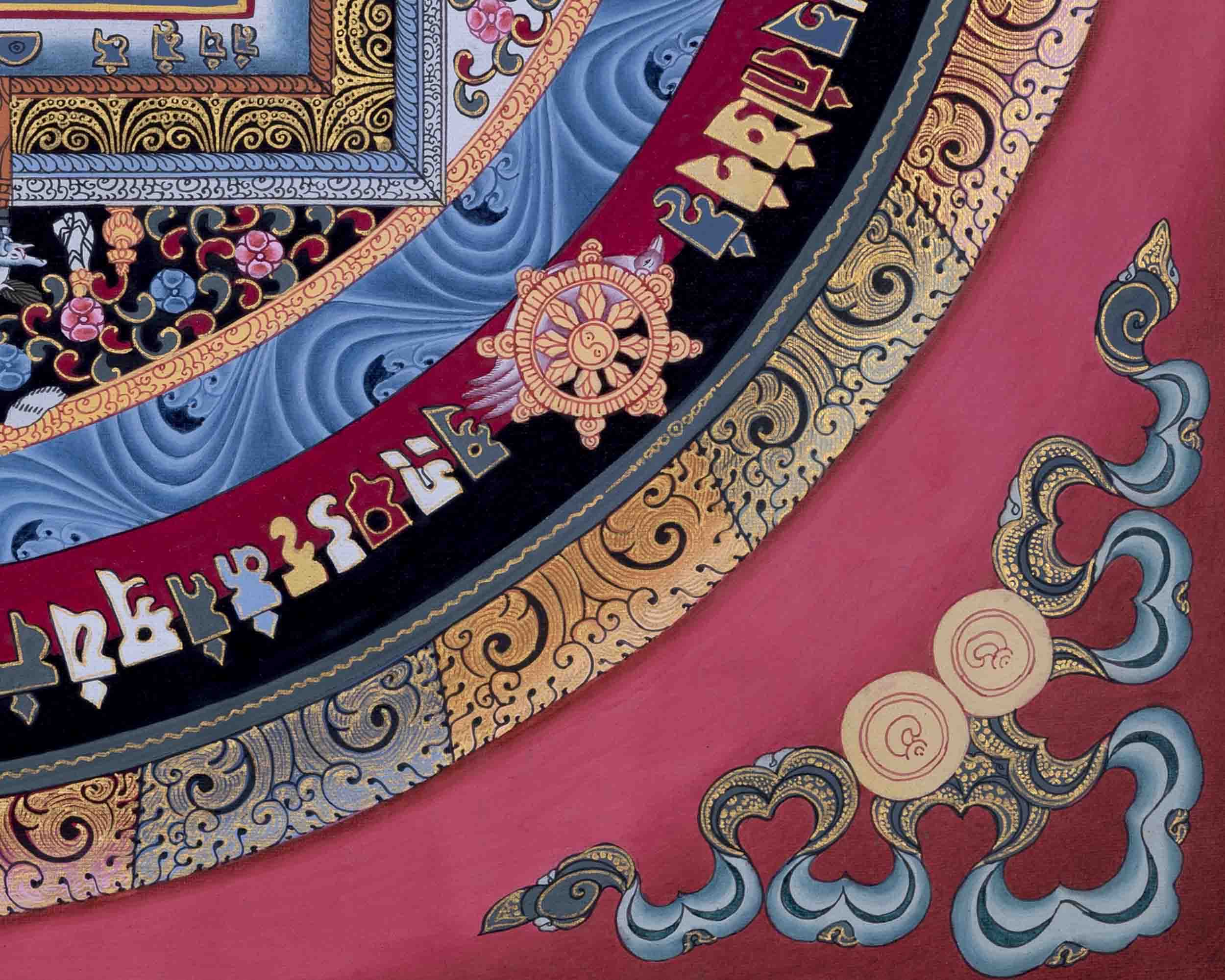 Kalachakra Mandala Thangka | Mindfulness Meditation Object | Wall Decors