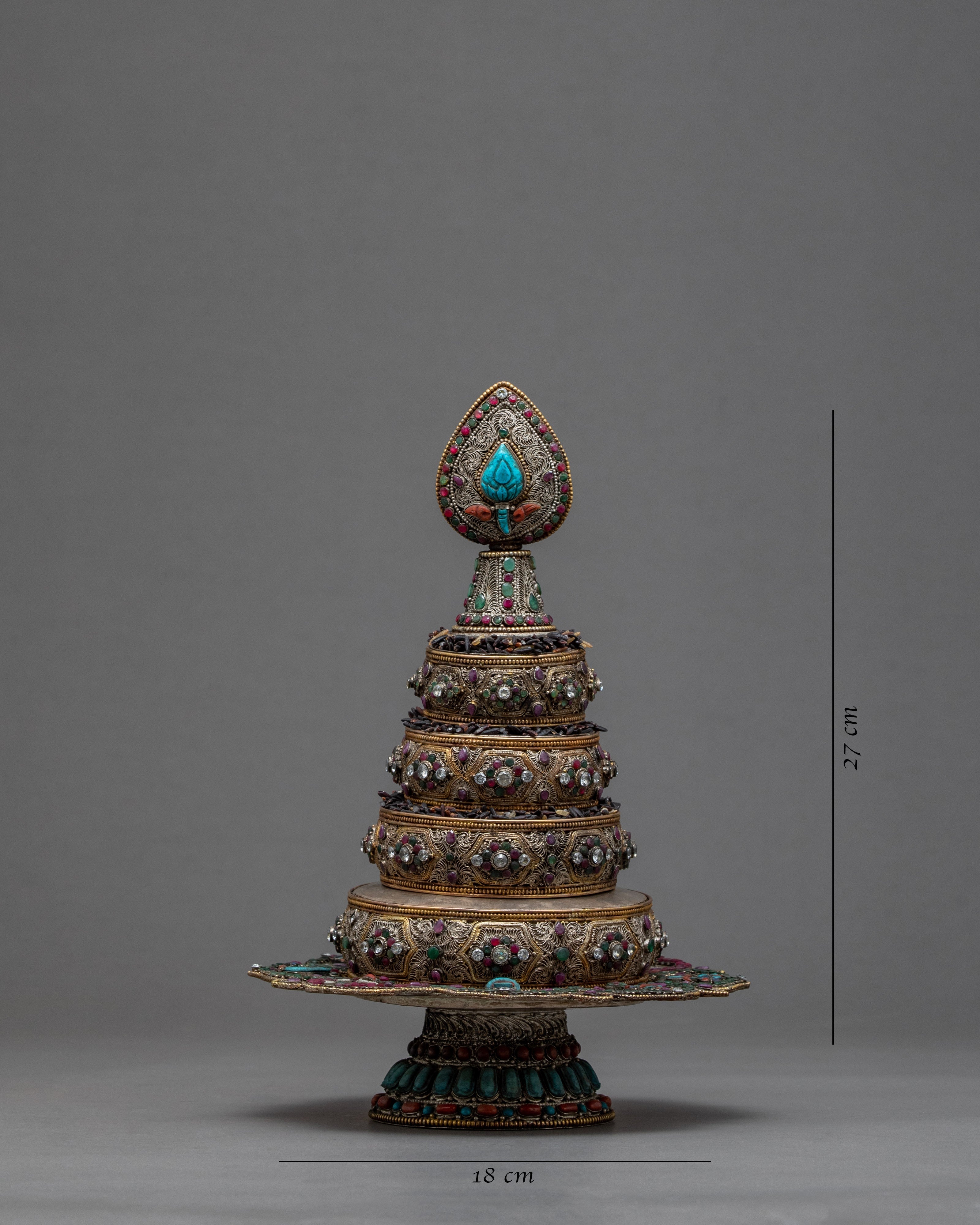 Silver Ratna Mandala | Handmade with Original Stone Inlays | Zen Room Decor