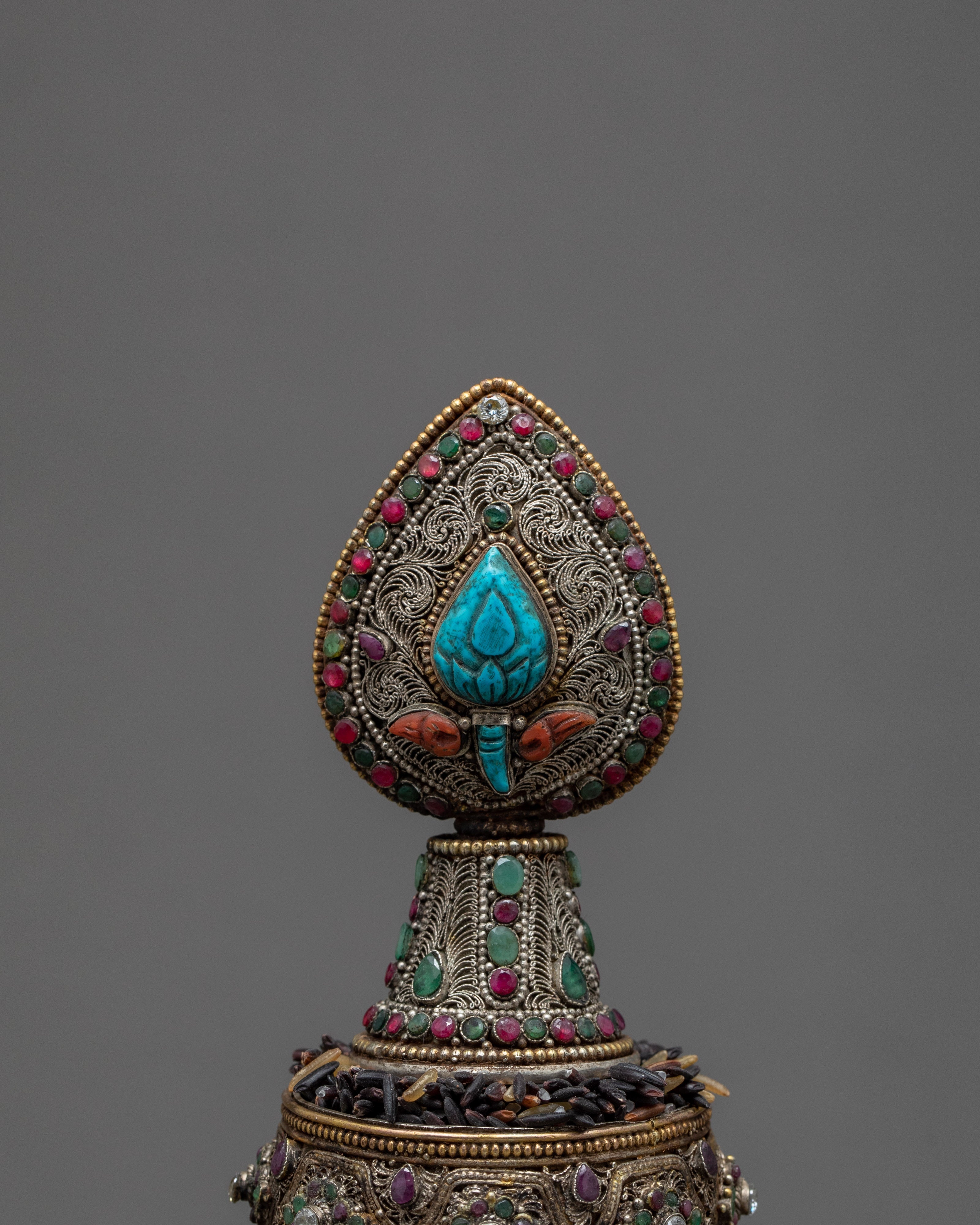Silver Ratna Mandala | Handmade with Original Stone Inlays | Zen Room Decor