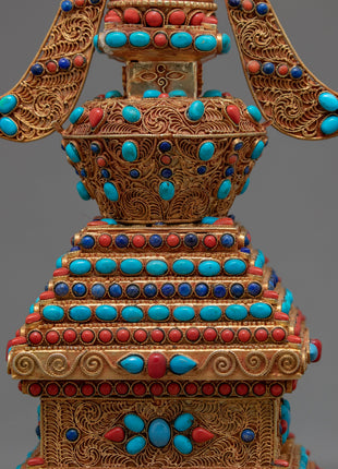 Miniature Buddhist Stupa | Buddhist Art | Ritual Items