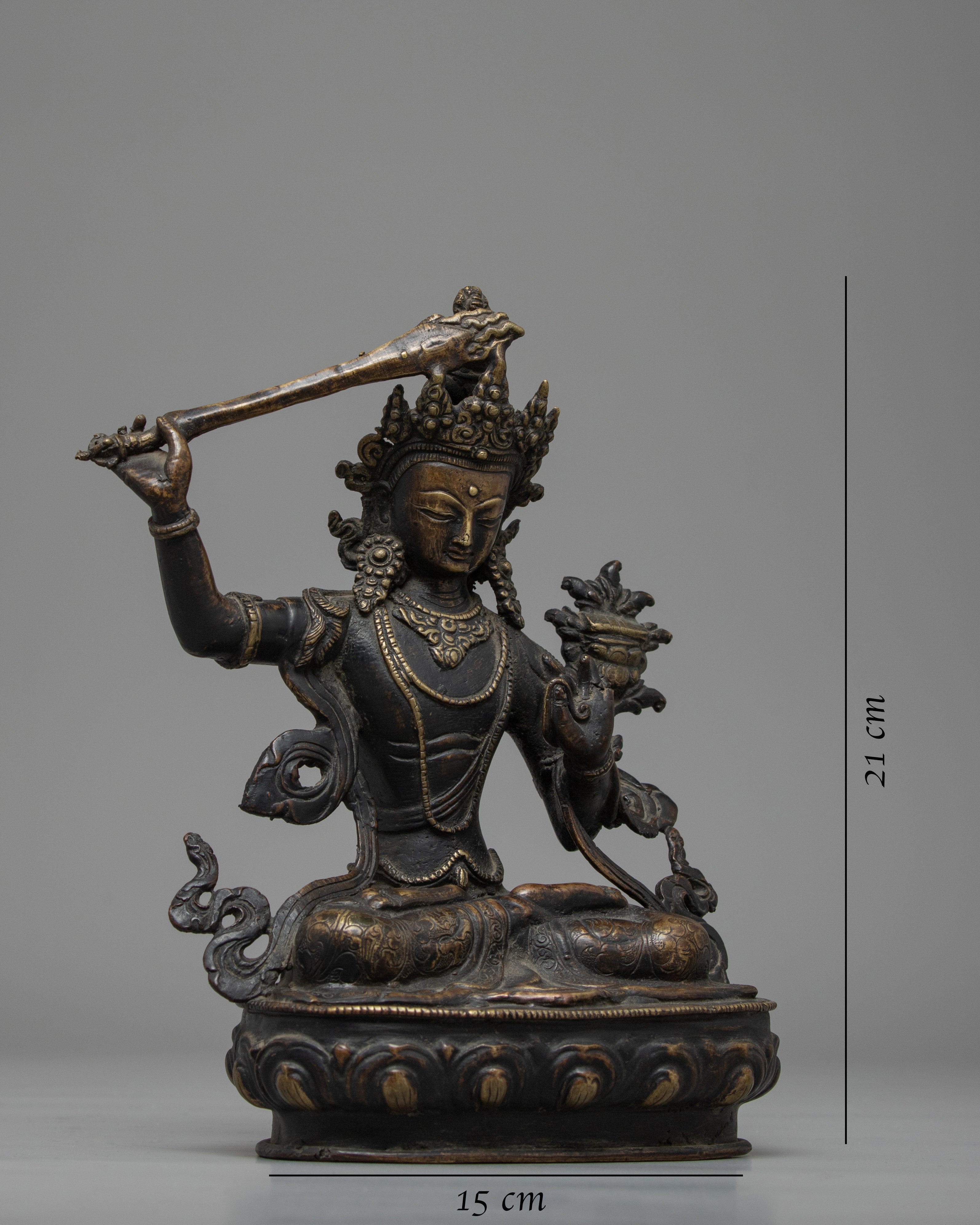 Manjushri Buddha Charm Statue | Religious Art