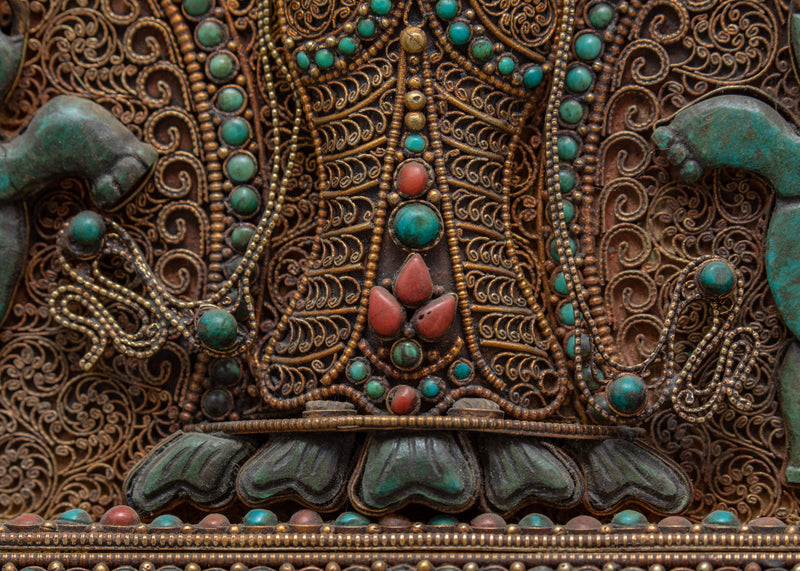 Large Ornate Avalokiteshvara Frame | Vintage Wall Decor Ideas | Nepal Antiques