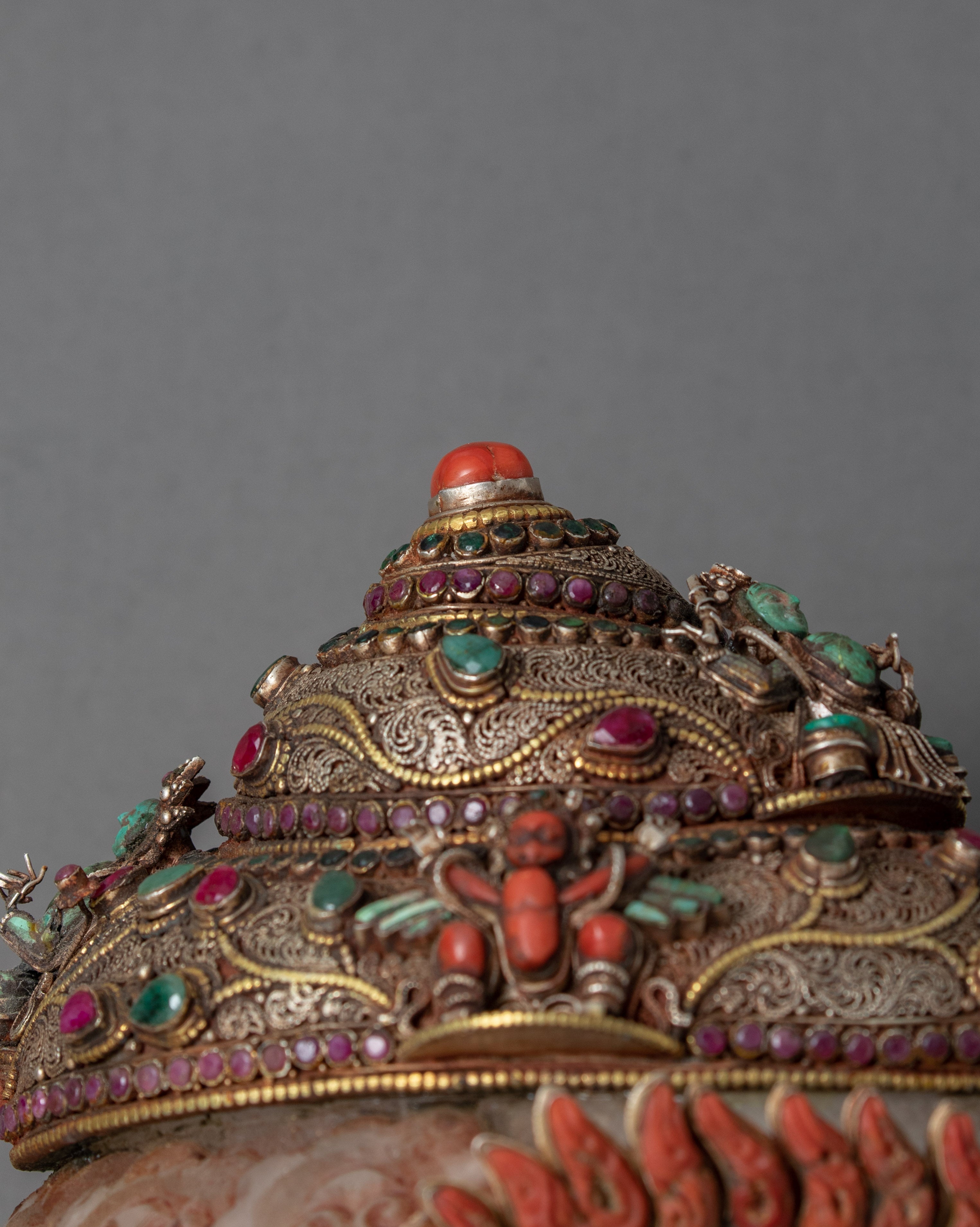 Chakrasamvara Crystal Conch Shell | Antique Handmade Shankha | Ritual Items for Home Decor