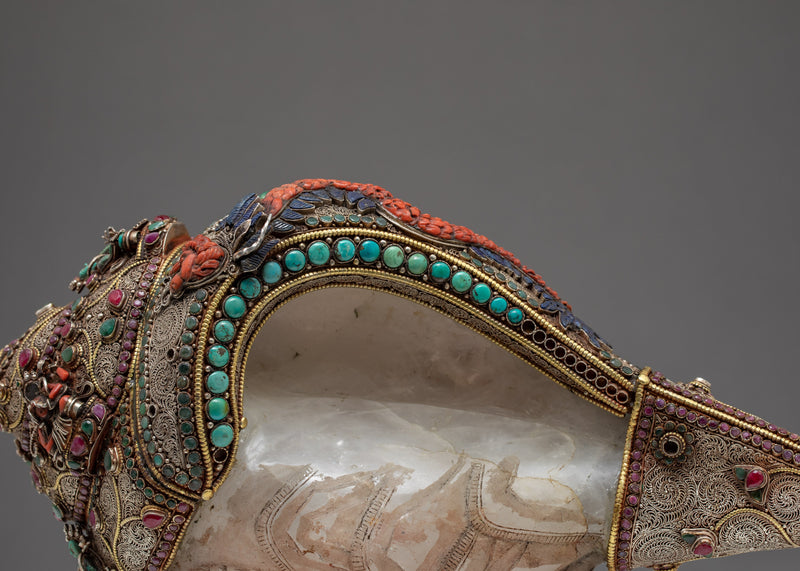 Chakrasamvara Crystal Conch Shell | Antique Shankha | Ritual Items