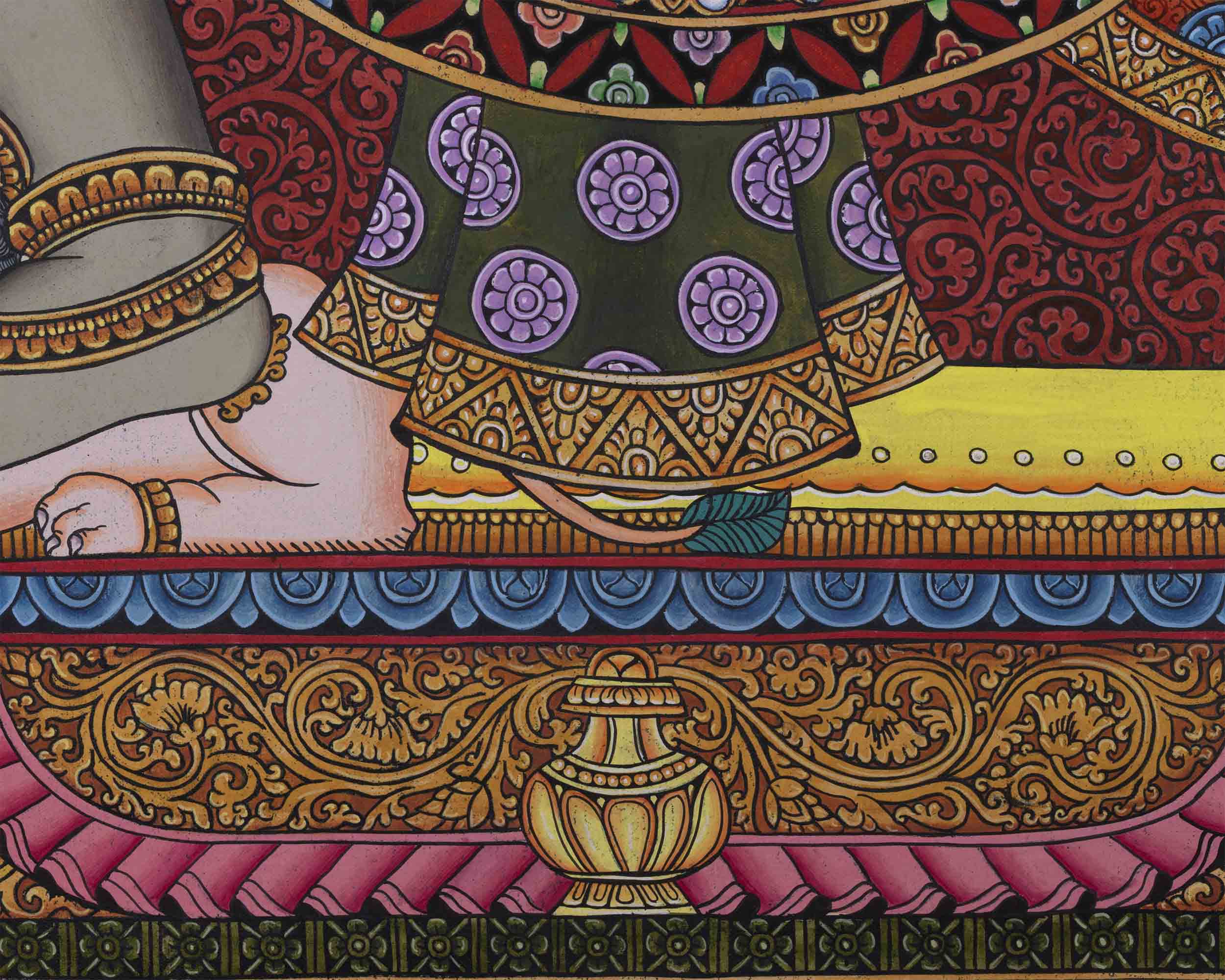 8 Armed Shree Ganesha Pauba Giclee Art Print | The Deity Of Remover Of Obstacles Print For Decoration