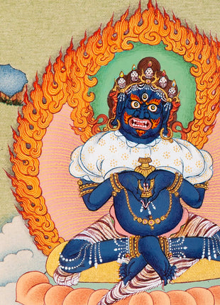 Hevajra With Consort Nairatmya Thangka Print | Buddhist Yidam Art
