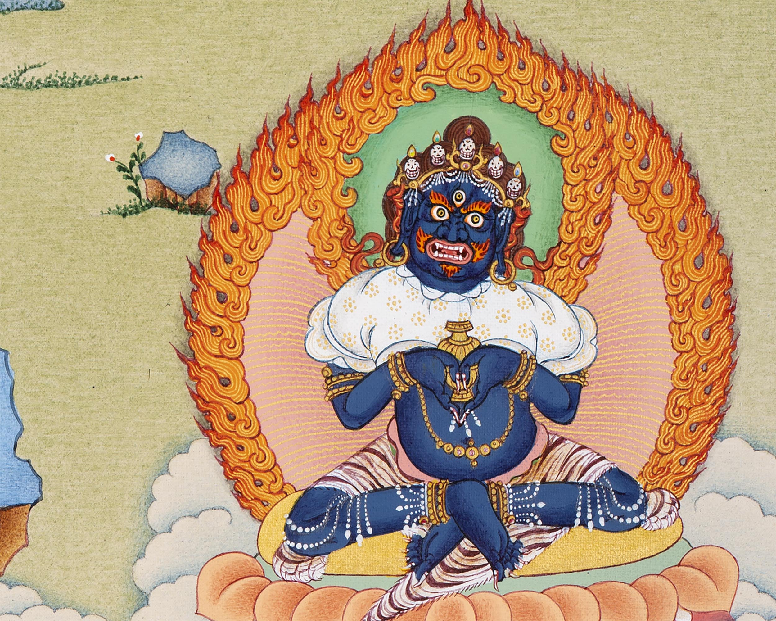 Hevajra With Consort Nairatmya Thangka Print | Buddhist Yidam Art