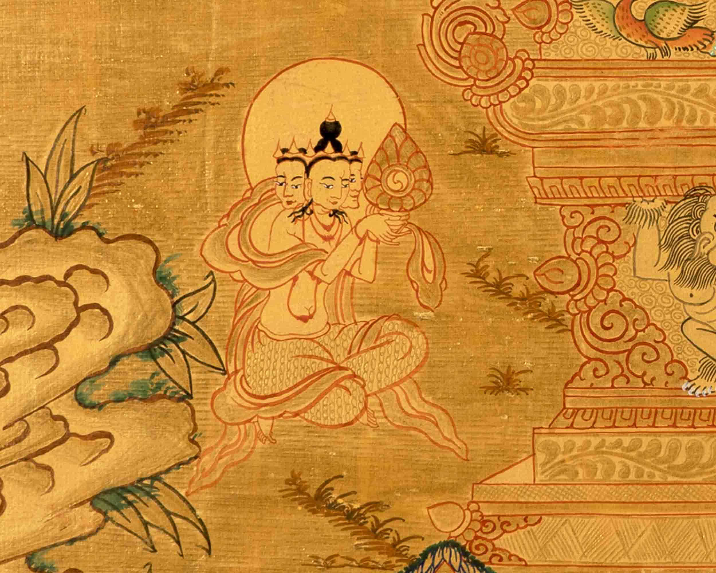 Maitreya Buddha Thangka | Religious Buddhist Painting
