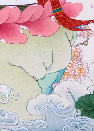 Traditionally Hand-Painted Manjushree Buddha Thangka | The Bodhisattva Of Wisdom Art For Daily Practice