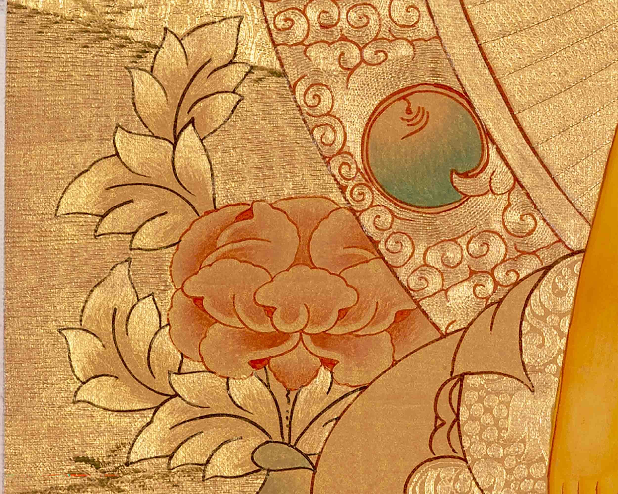 Gold Style Shakyamuni Buddha Thangka | Wall Hanging Yoga Meditation Canvas Art