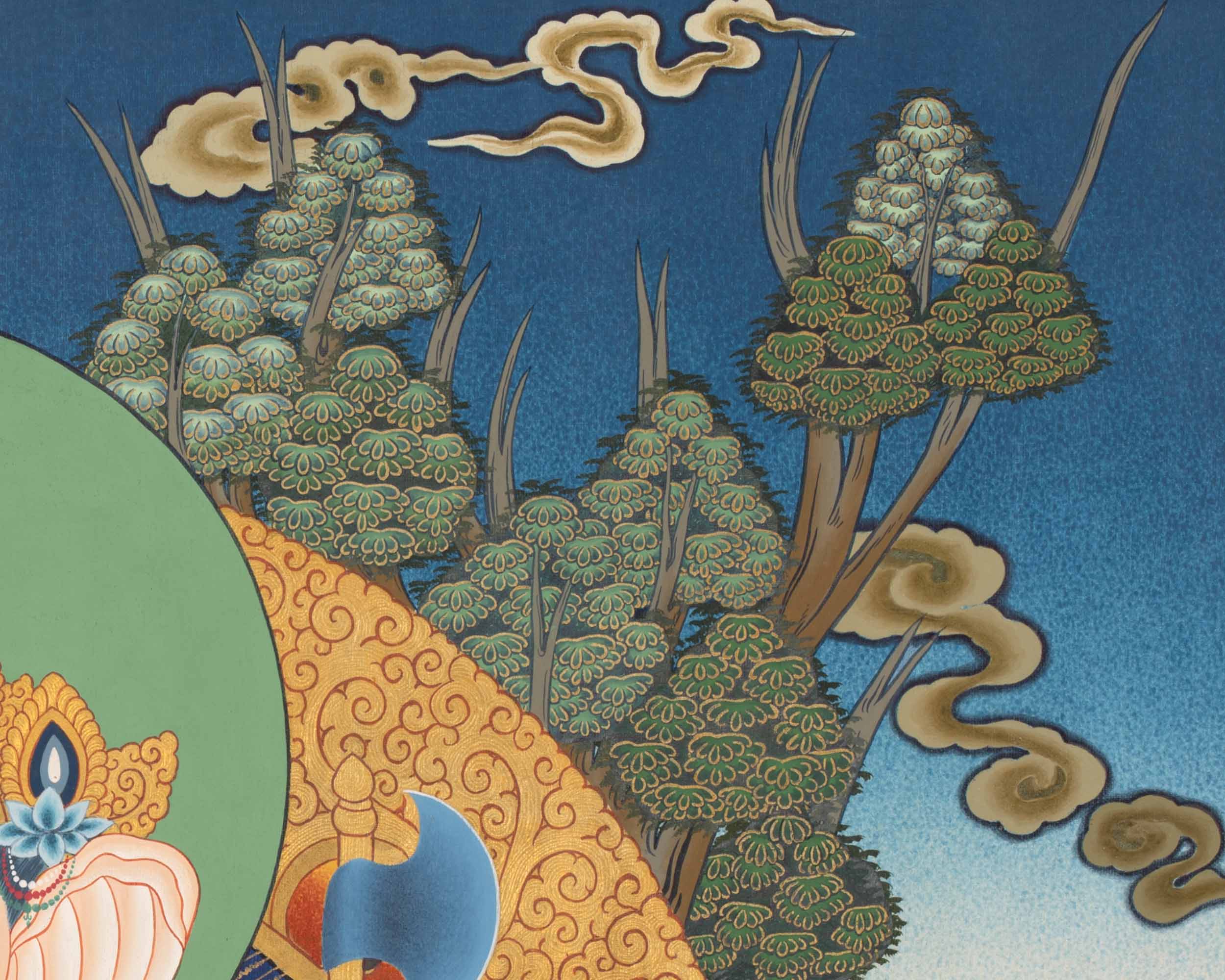 Ganesh Thangka Painting |  Hand Painted Buddhist Artwork