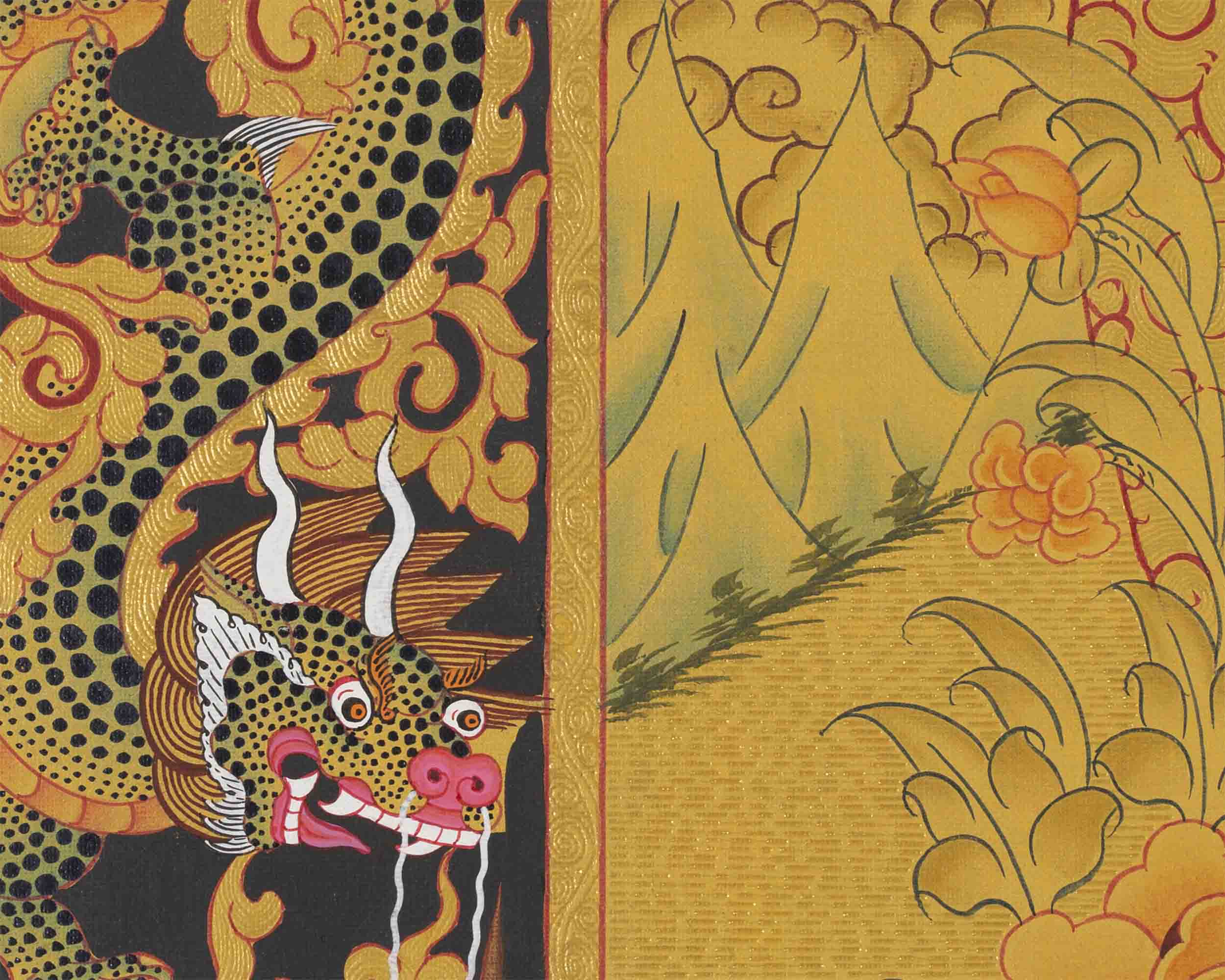 Full 24K Gold Green Tara Thangka | Wall Decoration Art