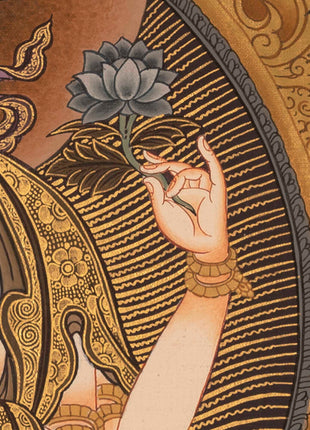 4Armed Chengrezig Thangka | Traditional Buddhist Painting