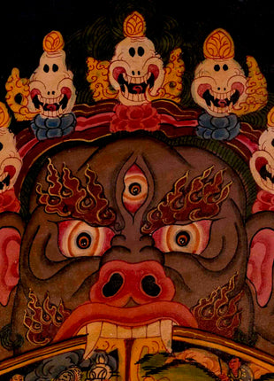 Tibetan Oil Varnished Wheel Of Life | Traditional Thangka