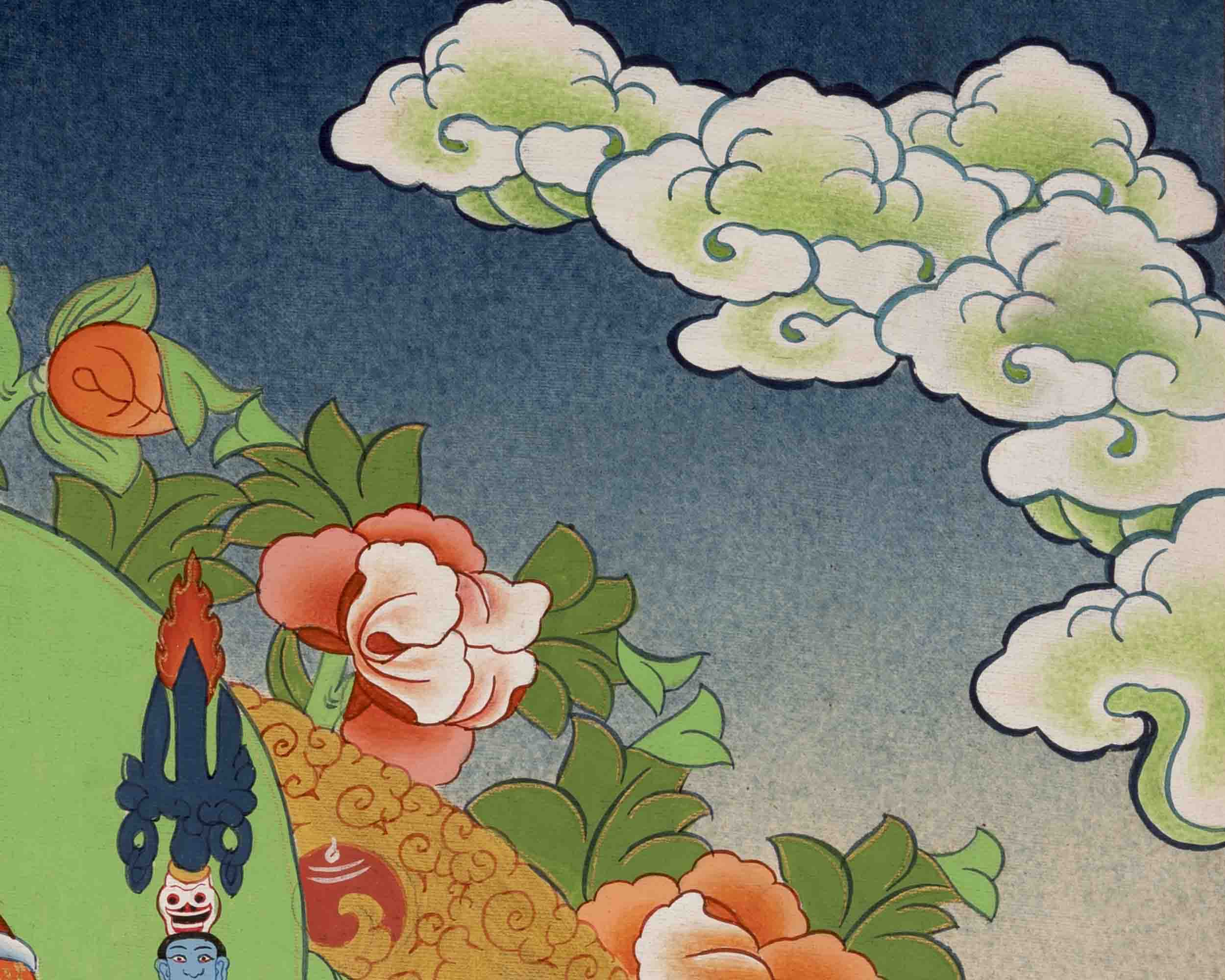 Guru Padmasambhava Thangka | Religious Painting | Wall Decors