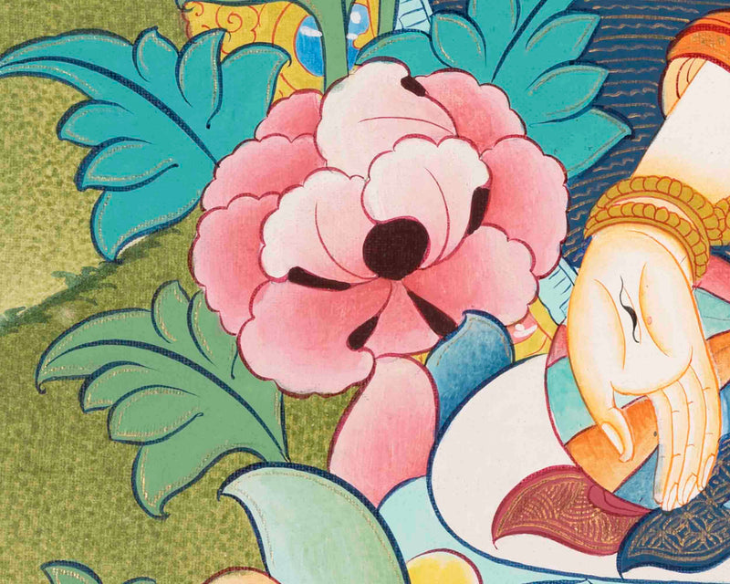 White Tara | Female Bodhisattva Thangka | Religious Buddhist Paint