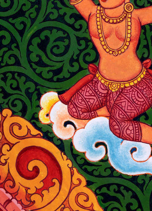 Newari Pauba Art Print For The Practice Of Vajrasattva Mantra | Om Vajrasattva Hum Mantra Practice Art Print