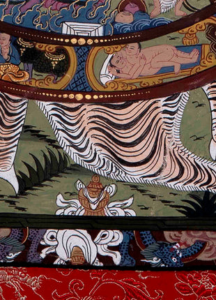 Brocade Mounted Wheel Of Life | Traditional Artwork | Wall Decors