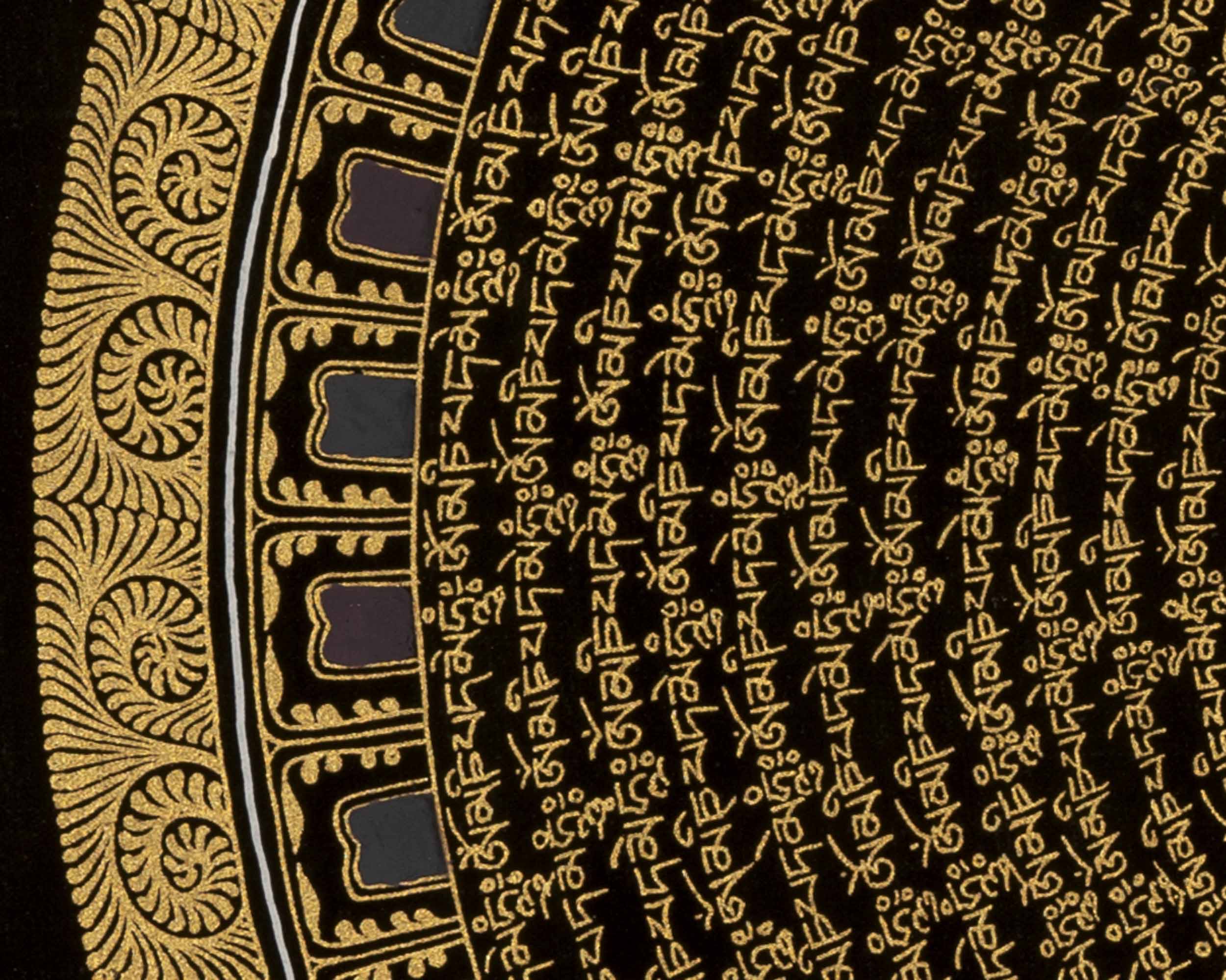 Buddhist Mantra Mandala | Religious Thangka Painting | Wall Decoration