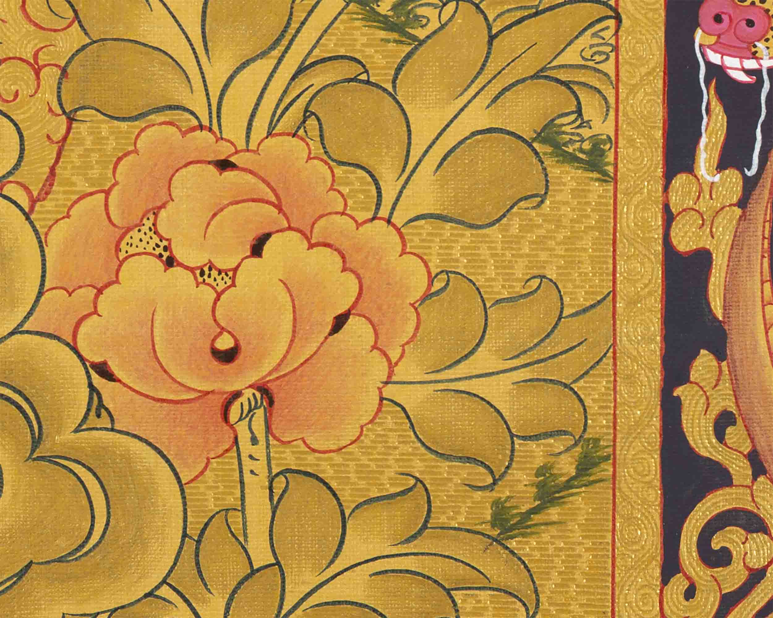 Full 24K Gold Dzambala Thangka | Art Painting