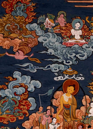Buddha Life Story | Vintage Tibetan Thangka | Wall Decors
