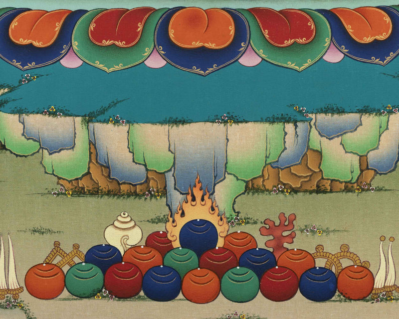 Vajrapani Buddha Thangka Print For Mindfulness | Giclee Print As Living Room Decor