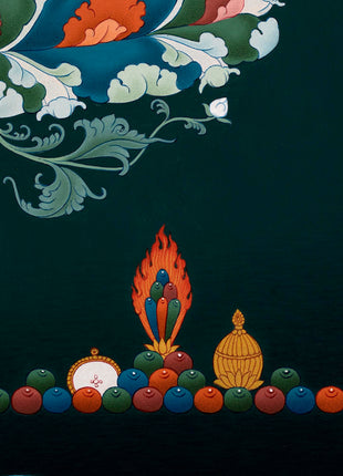Green Tara Thangka Print | Digital Canvas Print | Buddhist Painting Print