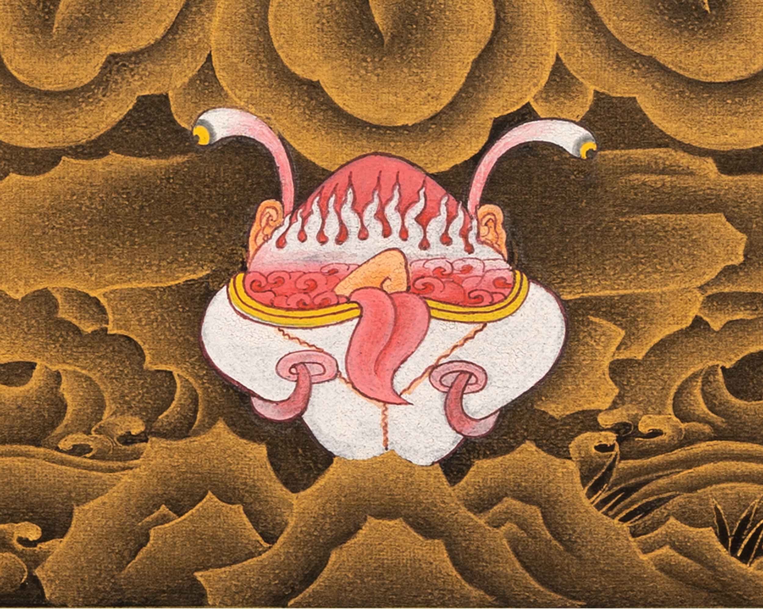 Hand-Painted Himalayan Thangka Of Sakya Mahakala | The Protector Of the Dharma