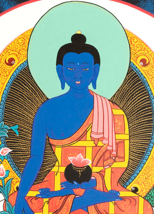 Bhaisajyaguru Thangka | Handpainted Medicine Buddha | Wall Hanging Decors