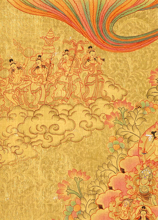 Refugee Tree Thangka | Golden Tsogksing Gelug Thangka