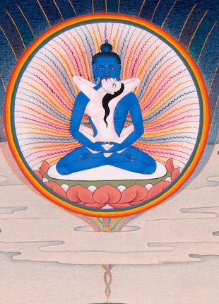 Guru Padmasambhava Manifestation Thangka | Tibetan Thangka Canvas Print