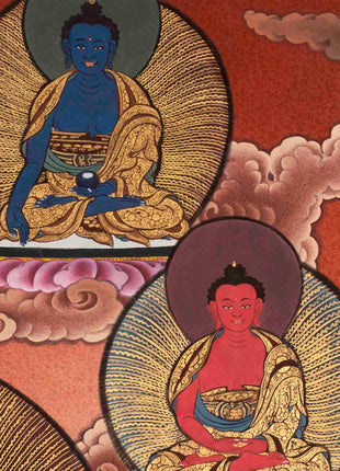 Bhaisajyaguru Thangka | Medicine Buddha | Religious Buddhist Painting