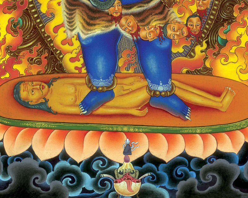4 Armed Mahakala Thangka | High Quality Giclee Print | Spiritual Gift Ideas