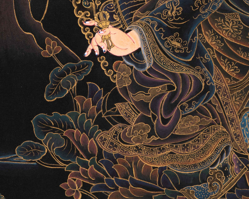 Tibetan Buddhist Master Padmasambhava Thangka | Lotus Born Master Guru Rinpoche Canvas Artwork