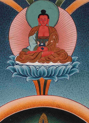 Handpainted Avalokiteshvara Chengrezig  | Yoga Meditation Canvas Art