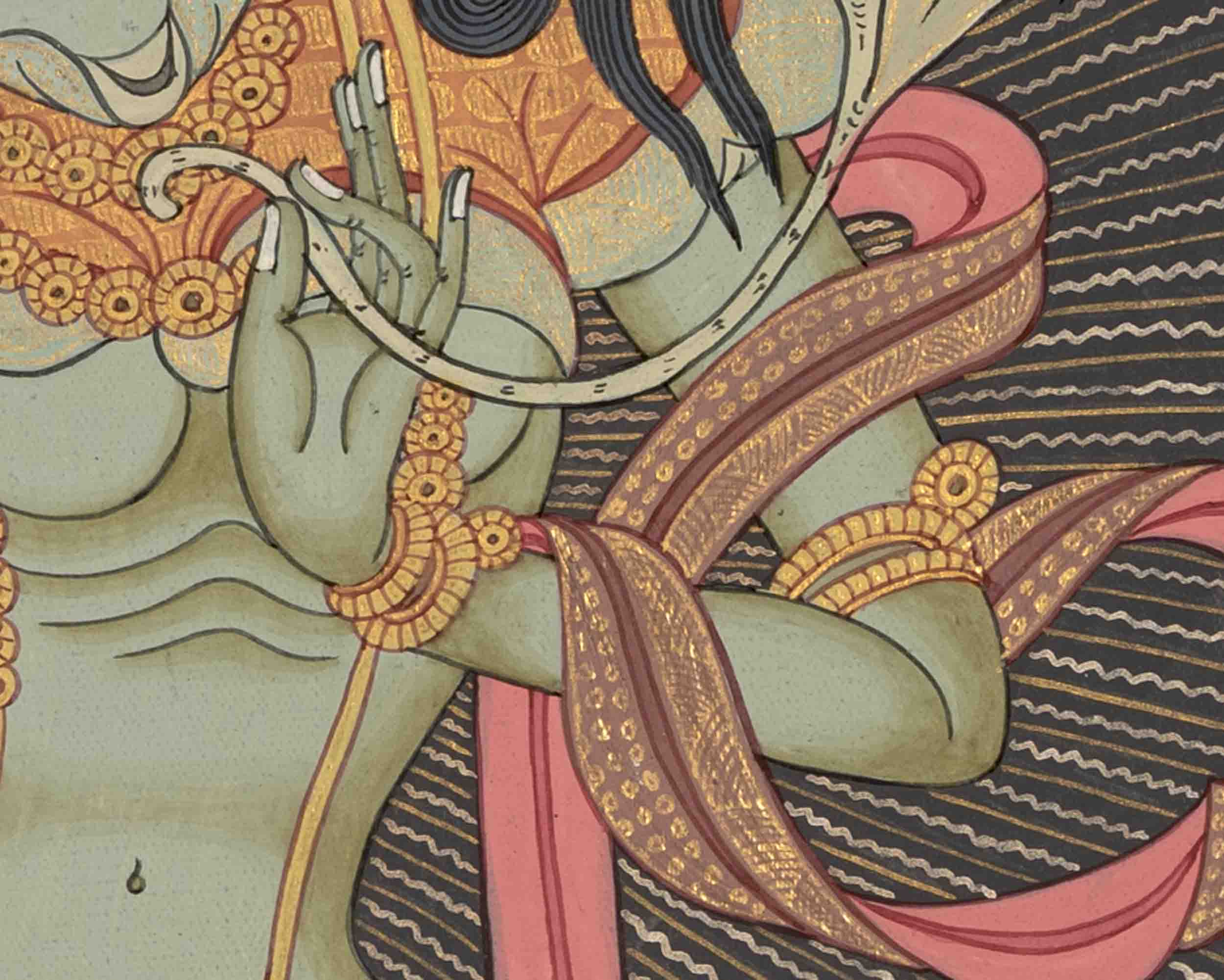Green Tara Thangka Painting | Buddhist Gifts | Wall Decors