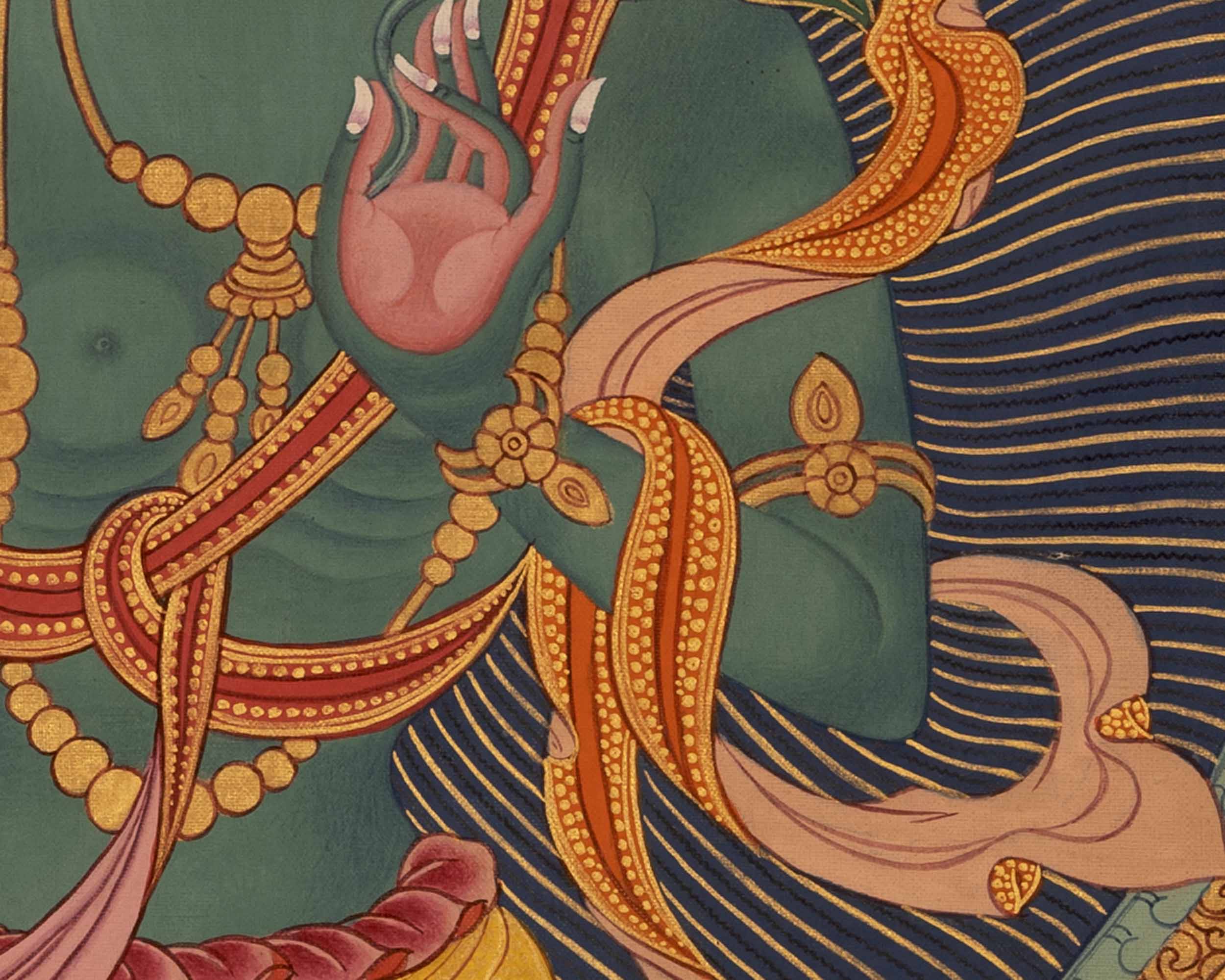 Buddhist Green Tara Thangka | Wall Hanging Decorations
