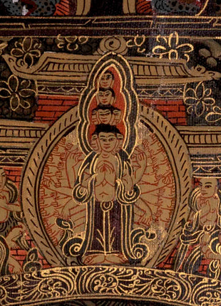 Dark Themed Shakyamuni Buddha Mandala | Wall Hanging