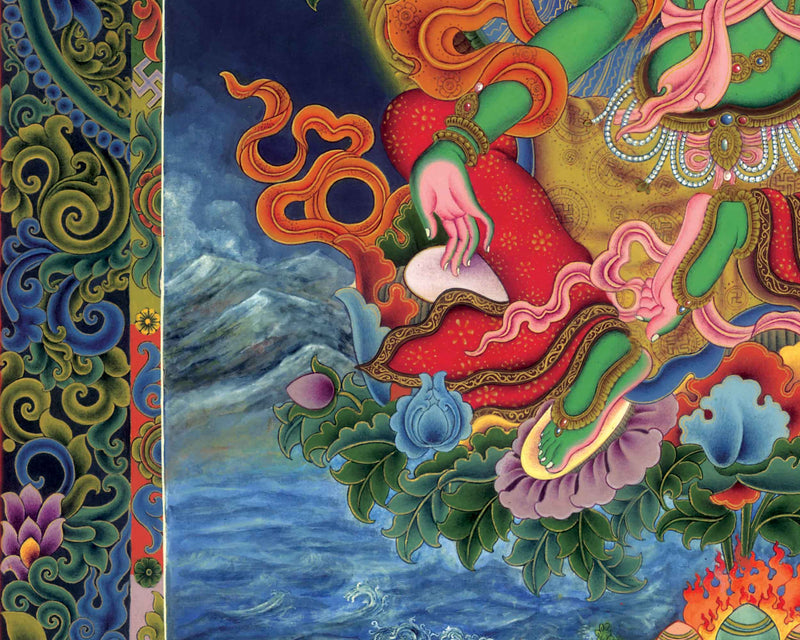 Green Tara Bodhisattva Thangka Prints | Digital Canvas Prints