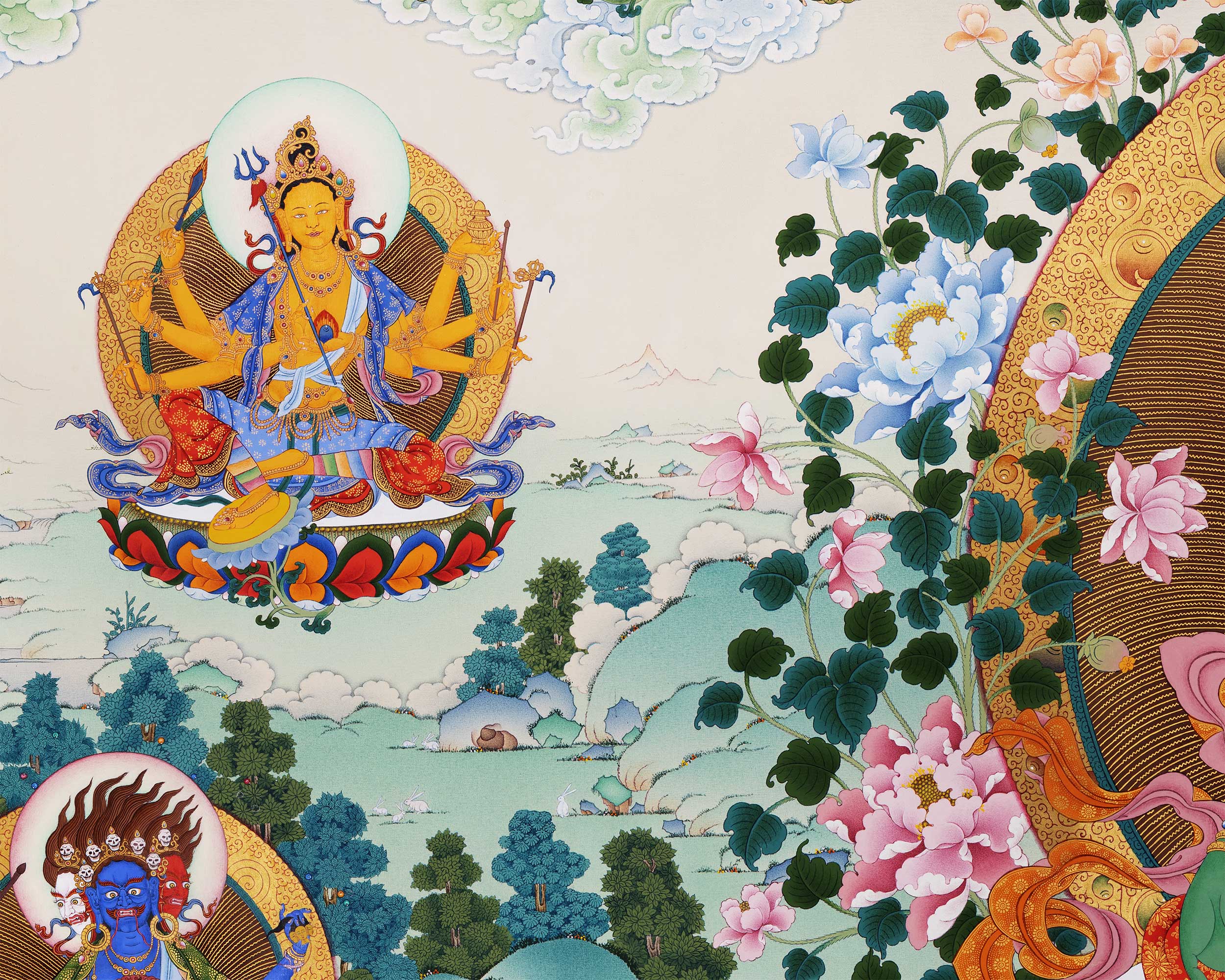 21 Taras Surya Gupta Thangka Print | Himalayan Taras High-Quality Giclee On Cotton Canvas Art