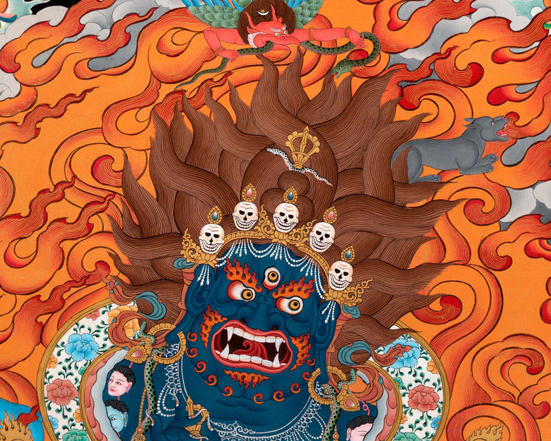 Sakya Mahakala Thangka, High Quality Giclee Canvas Print, Digital Print