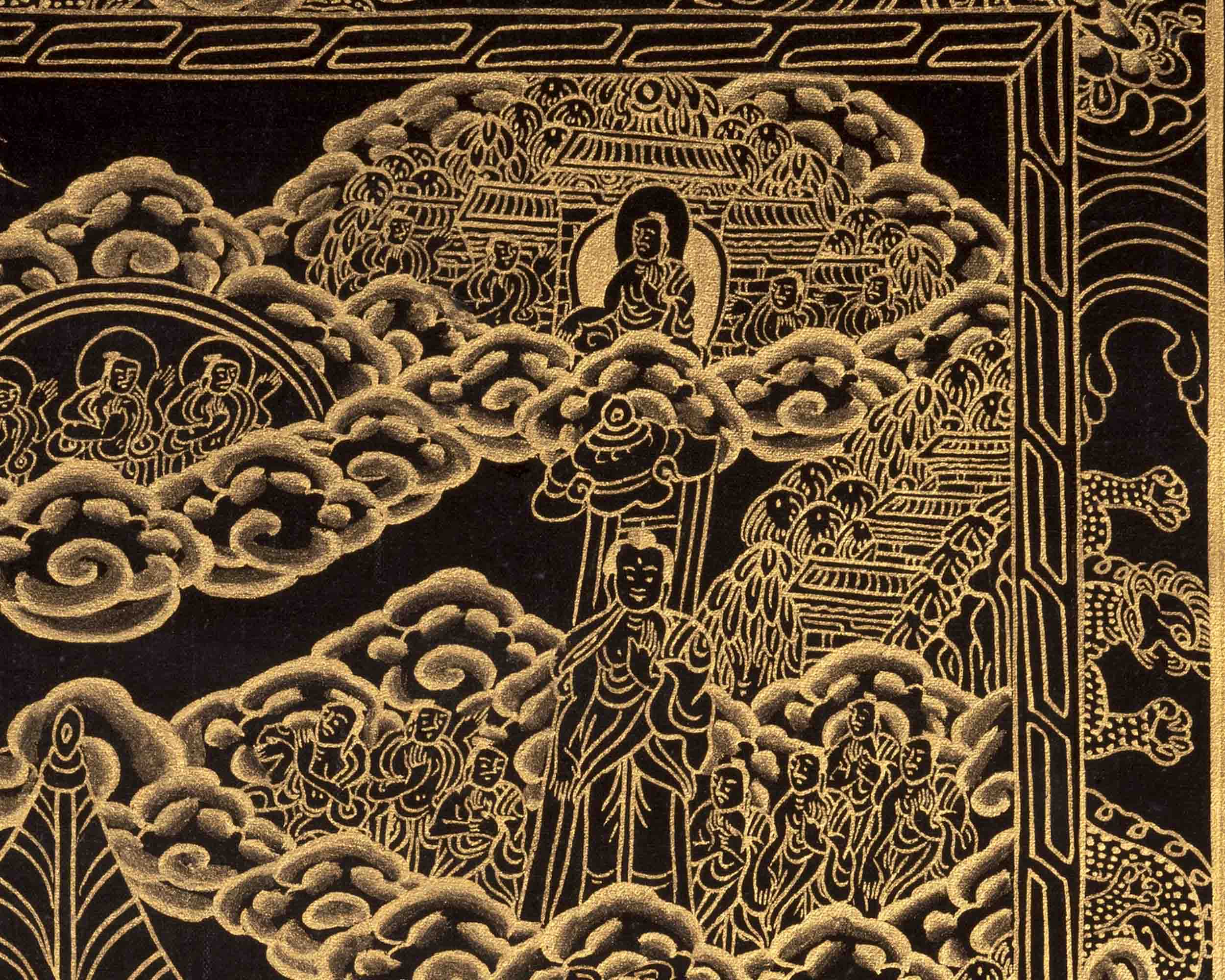 Gold Style Buddha Life Story Thangka | Religious Art | Wall Decors